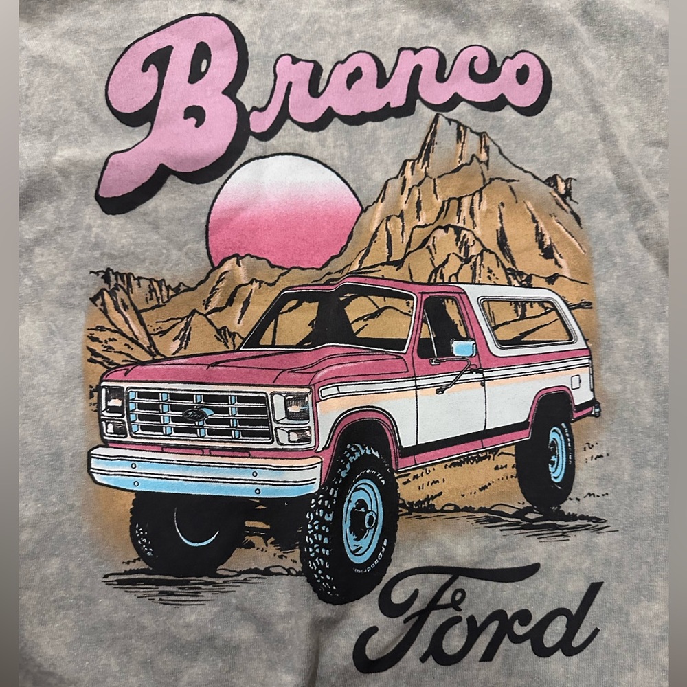 Ford Bronco Raw Hem Cropped T Shirt - Picture 2 of 7